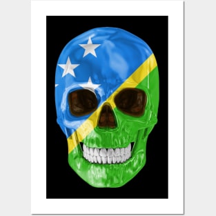 Solomon Islands Flag Skull - Gift for Solomon Islanders With Roots From Solomon Islands Posters and Art